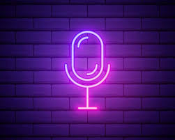 Microphone Neon Icon Mic On