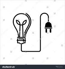 Icon Plug Bulb Cord Vector Art