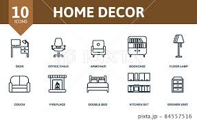 Home Decor Icon Set Collection Of