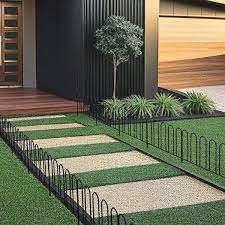 Decorative Garden Fence 18 Panels Animal Barrier 12 7in H X 26ft L Black Metal Wire No Dig Fencing