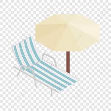 Sun Lounger And Parasol Isometric Icon