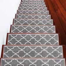 Sussexhome Trellisville Collection Gray 9 In X 28 In Polypropylene Stair Tread Cover Set Of 4