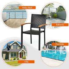 Outdoor Patio Pe Rattan Dining Chairs