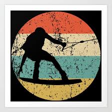 Retro Wakeboarding Icon Art Print By