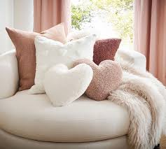 Cozy Teddy Faux Fur Heart Shaped Pillow