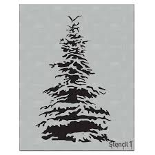 Stencil1 Snowy Pine Stencil S1 01 81