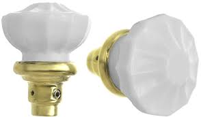 Milk Glass Door Knobs Set