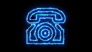Telephone Blue Electric Fire Icon 07