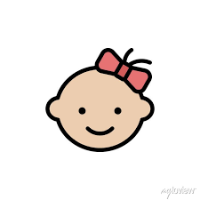 Baby Girl Icon Simple Color With