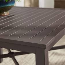 Stylewell 42 In Mix And Match Brown Square Steel Outdoor Patio Dining Table With Slat Top