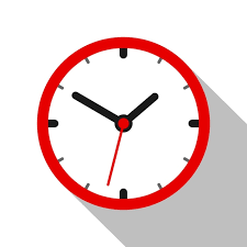 Clock Red Icon In Flat Style Timer On