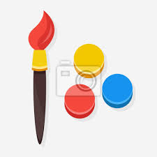Vector Paint Brush And Color Palette