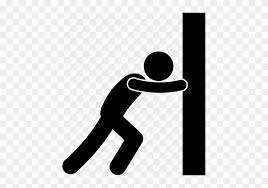 Man Pushing Icon Clipart Stretching