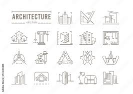 Architecture Icons Construction Line