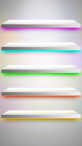 Colorful Wall Shelves With Unique Lighting