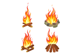 Cartoon Flame Tourist Summer Bonfire