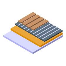 Warm Floor Wood Tiles Icon Isometric