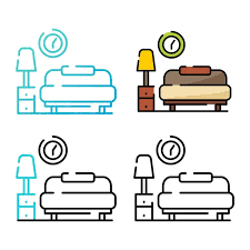 Room Icon Design In Four Variation Color