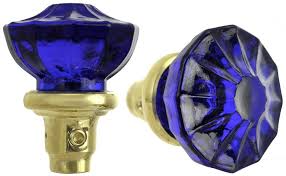 Pressed Glass Door Knobs Set