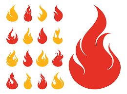 Fire Icons Set Vector Art Graphics