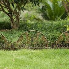 Gardenised Decorative Erfly Design Fence Garden Edging Landscape Border Path Panel Pack Of 6 Bronze