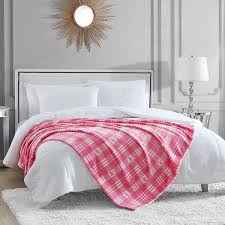 Juicy Couture Plaid 50 X 70 Plush Throws Pink