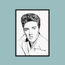 Elvis Presley Wall Art Print Retro 50s