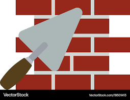 Icon Of Brick Wall With Trowel Royalty
