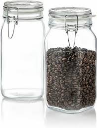 Square Shape Glass Jar Airtight Food