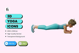 Premium Psd 3d Ilration Yoga Plank