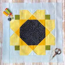 Garden Sunflower Quilt Block Pattern