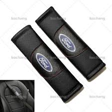2pcs Genuine Leather Car Seat Belt