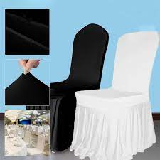 White Chair Cover Skirt Style Cover For