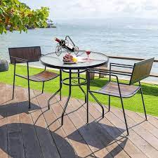 Round Metal Outdoor Bistro Dining Table