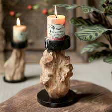 Wabi Sabi Root Carved Candle Holder