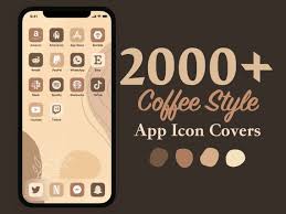 Boho Coffee App Icon Covers For Iphone