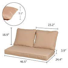 46 5 In X 24 4 In Outdoor Loveseat Replacement Cushions Set 3 Piece