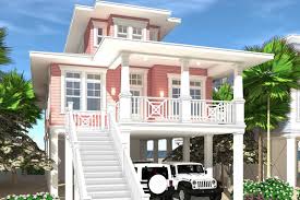 Elevated Beach House Plan For A Narrow