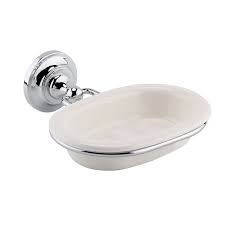 Victrion Ceramic Soap Dish With Chrome