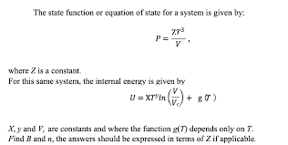 Solved The State Function Or Equation