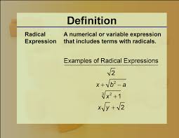 Radicals Radical Expression