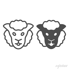 Sheep Head Line And Solid Icon