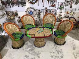 Natural Bamboo Medium Mudha Chairs With