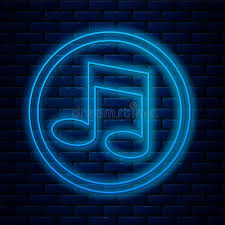 Glowing Neon Line Note Tone Icon