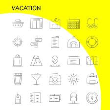 Free Vector Vacation Hand Drawn Icons