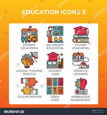 Education Concept Icons Set In Modern