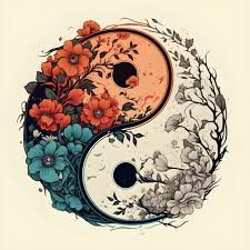 Colorful Yin Yang Symbol Decorated With