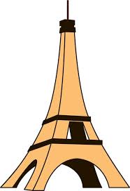 Flat Style Eiffel Tower Icon In Orange