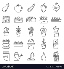 Greenhouse Plant Vector Icons
