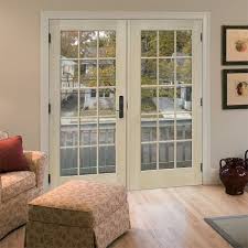 Jeld Wen 72 In X 80 In W 5500 White Clad Wood Right Hand 15 Lite French Patio Door W Unfinished Interior